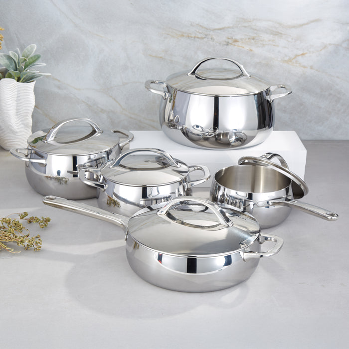 Image 8 of Belly Tri-Ply 18/10 Stainless Steel 6" Saucepan 2qt. with Lid, Stellar