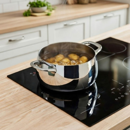 Image 2 of Belly Tri-Ply 18/10 Stainless Steel 7" Stockpot 3qt. with Lid, Stellar