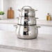 Image 5 of Belly Tri-Ply 18/10 Stainless Steel 8" Stockpot 4qt. with Lid, Stellar