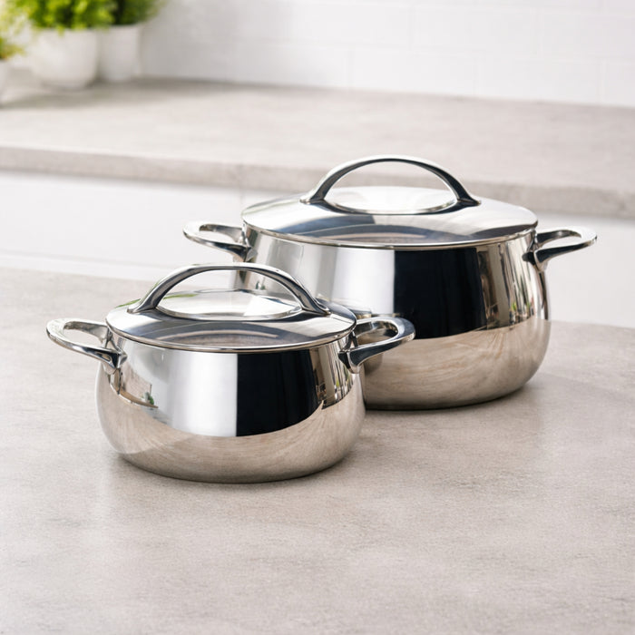 Image 8 of Belly Tri-Ply 18/10 Stainless Steel 9.5" Stockpot 7qt. with Lid, Stellar