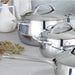 Image 3 of Belly Tri-Ply 10pc 18/10 Stainless Steel Cookware Set with Lids, Stellar