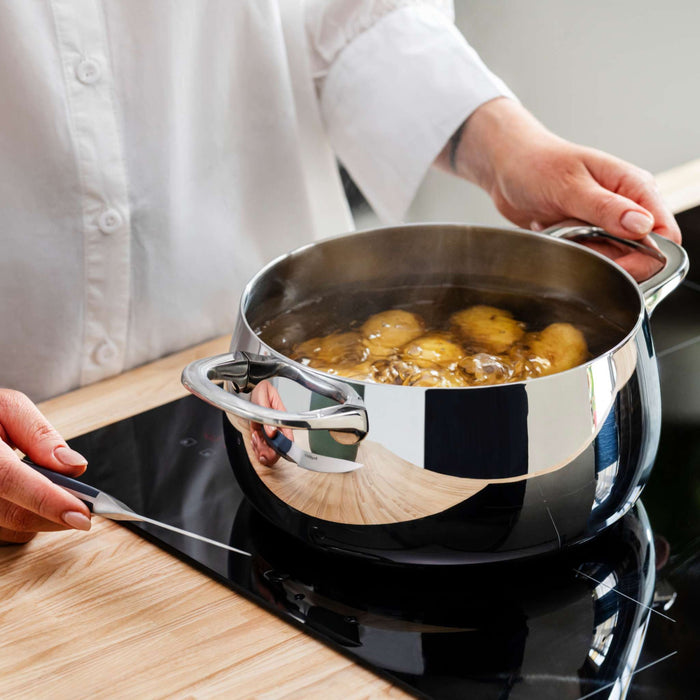 Image 5 of Belly Tri-Ply 10pc 18/10 Stainless Steel Cookware Set with Lids, Stellar