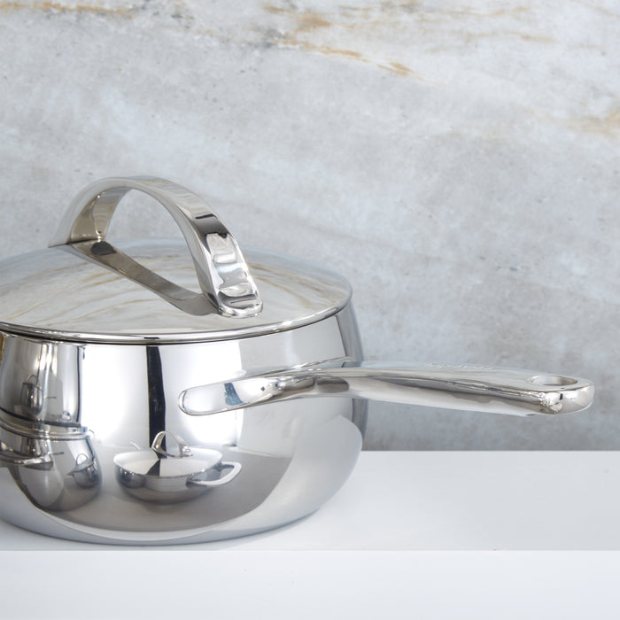 Image 10 of Belly Tri-Ply 10pc 18/10 Stainless Steel Cookware Set with Lids, Stellar