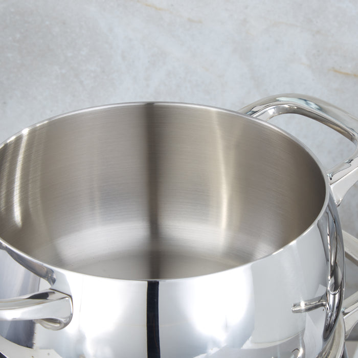 Image 11 of Belly Tri-Ply 10pc 18/10 Stainless Steel Cookware Set with Lids, Stellar