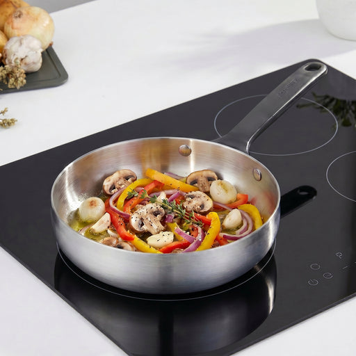 Image 1 of Belly Tri-Ply 18/10 Stainless Steel 8" Fry Pan, Smokey Black