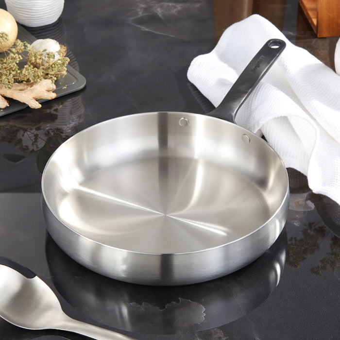 Image 1 of Belly Tri-Ply 18/10 Stainless Steel 11" Fry Pan, Smokey Black