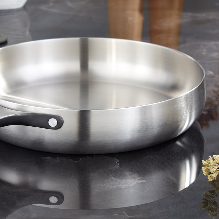 Image 3 of Belly Tri-Ply 18/10 Stainless Steel 11" Fry Pan, Smokey Black