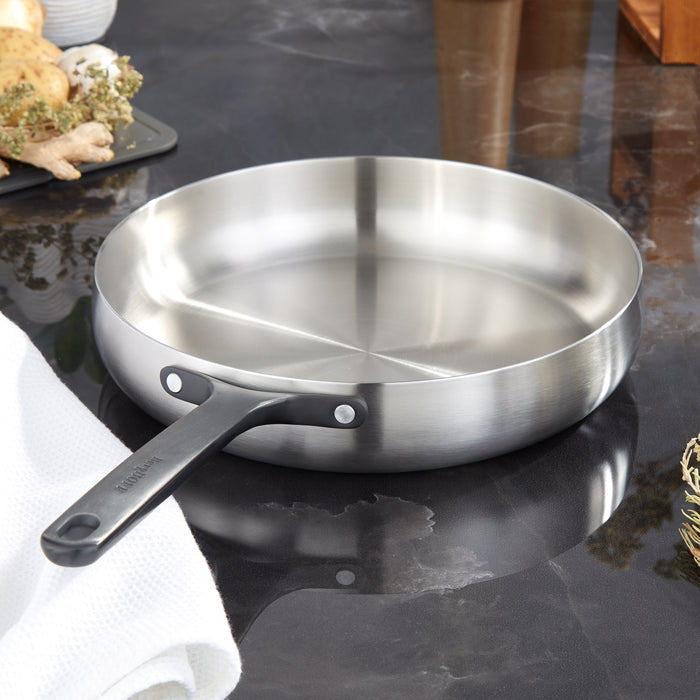 Image 7 of Belly Tri-Ply 18/10 Stainless Steel 11" Fry Pan, Smokey Black