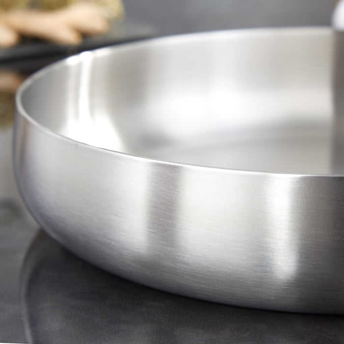 Image 8 of Belly Tri-Ply 18/10 Stainless Steel 11" Fry Pan, Smokey Black