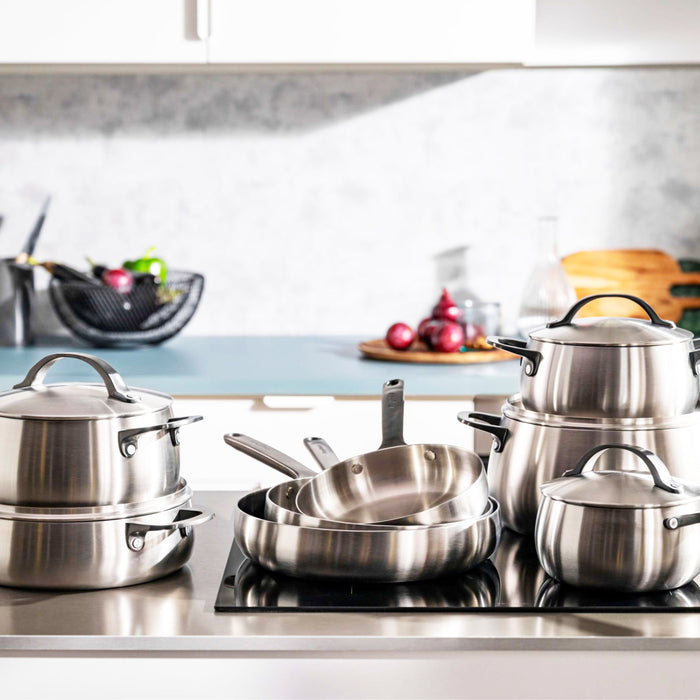 Image 11 of Belly Tri-Ply 18/10 Stainless Steel 11" Fry Pan, Smokey Black