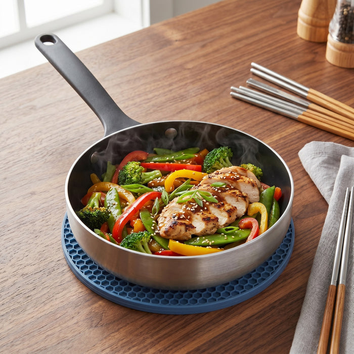 Image 2 of Belly Recycled Tri-Ply 18/10 Stainless Steel Nonstick Ceramic 8" Fry Pan, Smokey Black