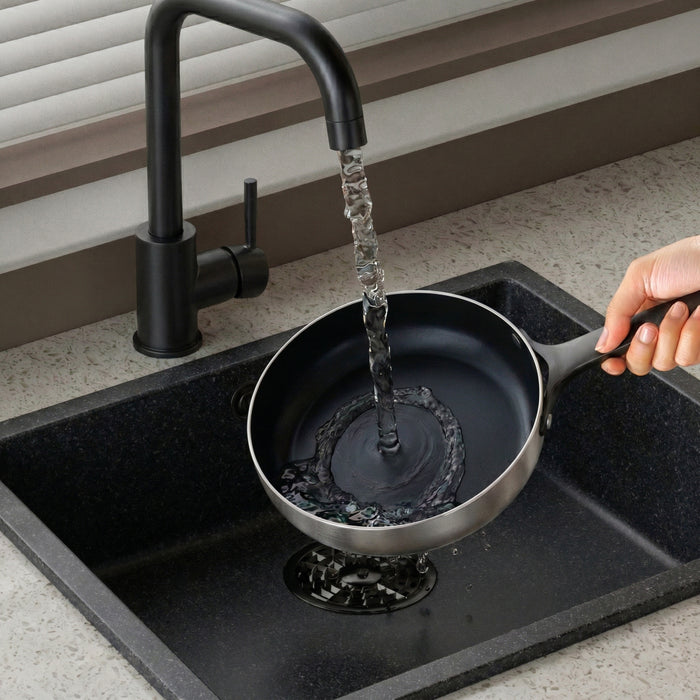 Image 3 of Belly Recycled Tri-Ply 18/10 Stainless Steel Nonstick Ceramic 8" Fry Pan, Smokey Black