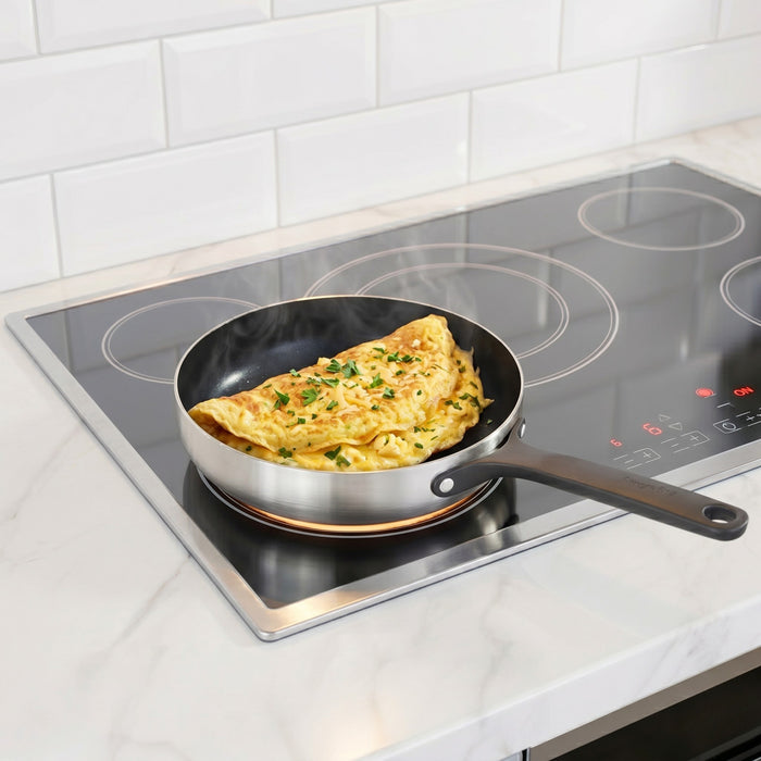 Image 5 of Belly Recycled Tri-Ply 18/10 Stainless Steel Nonstick Ceramic 8" Fry Pan, Smokey Black