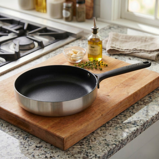 Image 1 of Belly Recycled Tri-Ply 18/10 Stainless Steel Nonstick Ceramic 9.5" Fry Pan, Smokey Black