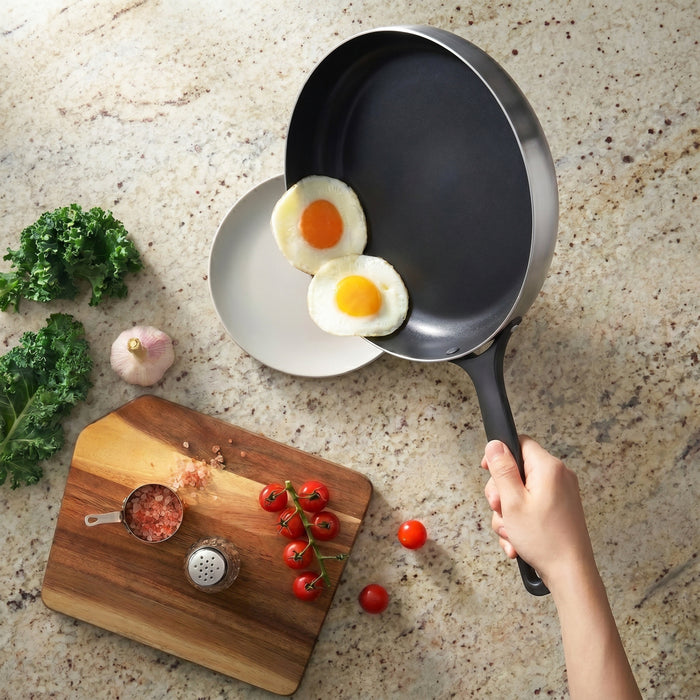 Image 4 of Belly Tri-Ply 18/10 Stainless Steel Nonstick Ceramic 11" Fry Pan, Smokey Black