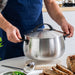Image 3 of Belly Tri-Ply 18/10 Stainless Steel 9.5" Stockpot 7qt. with Lid, Smokey Black