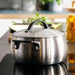 Image 4 of Belly Tri-Ply 18/10 Stainless Steel 9.5" Stockpot 7qt. with Lid, Smokey Black
