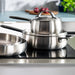 Image 9 of Belly Tri-Ply 18/10 Stainless Steel 9.5" Saute Pan 3qt. with Lid, Smokey Black