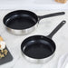 Image 1 of Belly Tri-Ply 2pc 18/10 Stainless Steel Nonstick Ceramic Fry Pan Set, Smokey Black