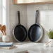 Image 3 of Belly Tri-Ply 2pc 18/10 Stainless Steel Nonstick Ceramic Fry Pan Set, Smokey Black