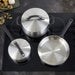 Image 2 of Belly Tri-Ply 5pc 18/10 Stainless Steel Cookware Set with Lids, Smokey Black