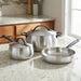 Image 9 of Belly Tri-Ply 5pc 18/10 Stainless Steel Cookware Set with Lids, Smokey Black