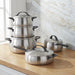 Image 1 of Belly Tri-Ply 10pc 18/10 Stainless Steel Cookware Set with Lids, Smokey Black