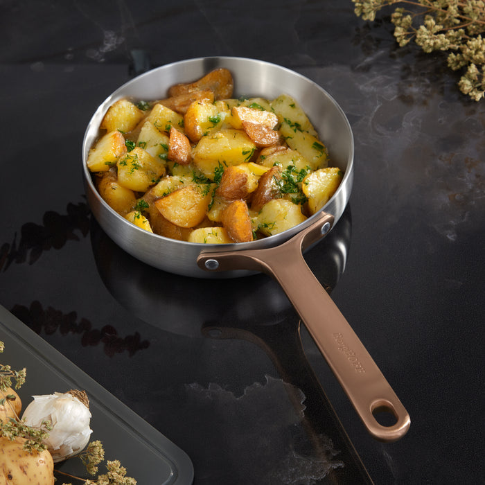 Image 1 of Belly Tri-Ply 18/10 Stainless Steel 8" Fry Pan, Warm Blush
