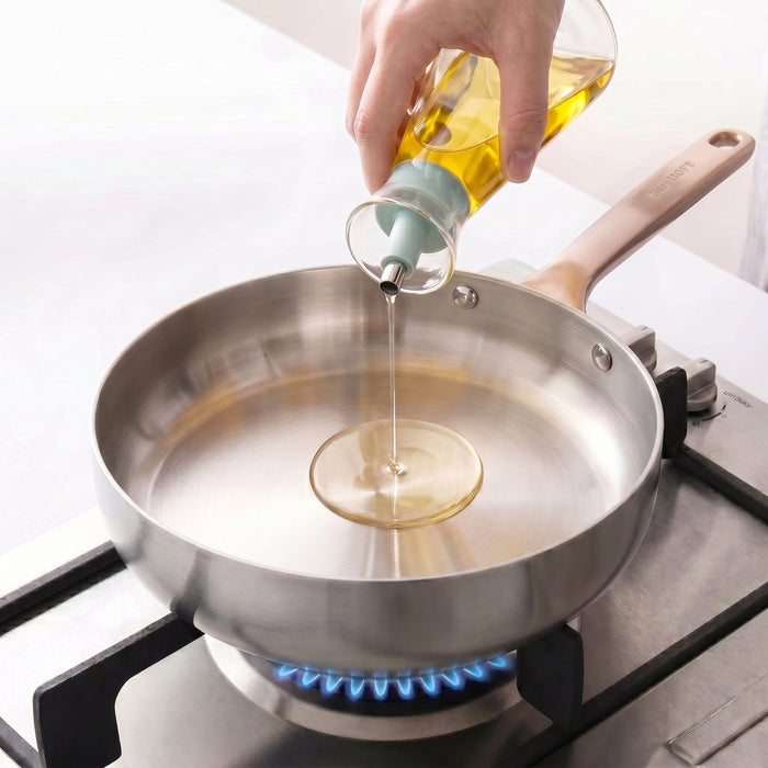 Image 5 of Belly Tri-Ply 18/10 Stainless Steel 8" Fry Pan, Warm Blush