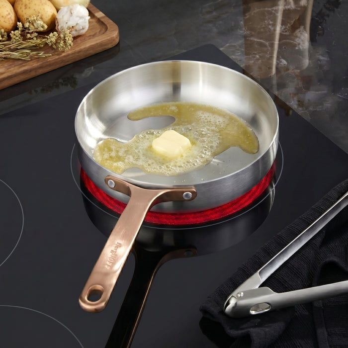 Image 3 of Belly Tri-Ply 18/10 Stainless Steel 9.5" Fry Pan, Warm Blush