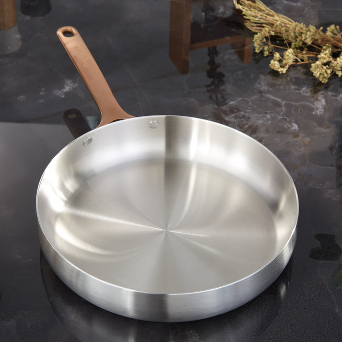 Image 1 of Belly Tri-Ply 18/10 Stainless Steel 11" Fry Pan, Warm Blush