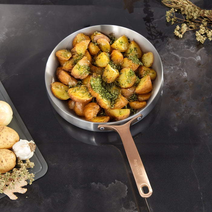 Image 2 of Belly Tri-Ply 18/10 Stainless Steel 11" Fry Pan, Warm Blush