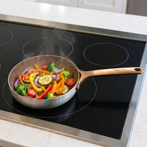 Image 1 of Belly Recycled Tri-Ply 18/10 Stainless Steel Nonstick Ceramic 8" Fry Pan, Warm Blush