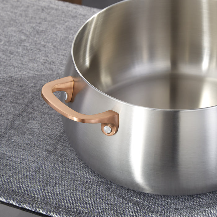 Image 4 of Belly Tri-Ply 18/10 Stainless Steel 9.5" Stockpot 7qt. with Lid, Warm Blush