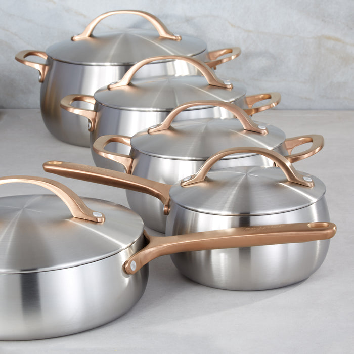 Image 8 of Belly Tri-Ply 18/10 Stainless Steel 9.5" Stockpot 7qt. with Lid, Warm Blush
