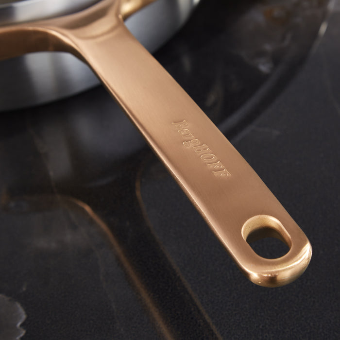 Image 3 of Belly Tri-Ply 18/10 Stainless Steel 9.5" Saute Pan 3qt. with Lid, Warm Blush