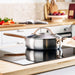 Image 4 of Belly Tri-Ply 18/10 Stainless Steel 9.5" Saute Pan 3qt. with Lid, Warm Blush