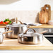 Image 7 of Belly Tri-Ply 18/10 Stainless Steel 9.5" Saute Pan 3qt. with Lid, Warm Blush