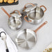 Image 8 of Belly Tri-Ply 5pc 18/10 Stainless Steel Cookware Set with Lids, Warm Blush