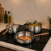 Image 7 of Belly Tri-Ply 10pc 18/10 Stainless Steel Cookware Set with Lids, Warm Blush