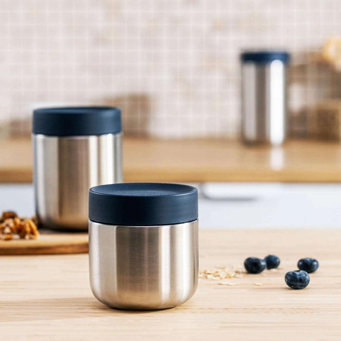 Image 8 of Nommie Stainless Steel 12oz Food Container, Navy and Steel