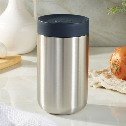 Image 1 of Nommie Stainless Steel 25oz Food Container, Navy and Steel