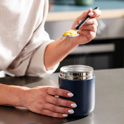 Image 2 of Nommie Stainless Steel 12oz Food Container, Navy