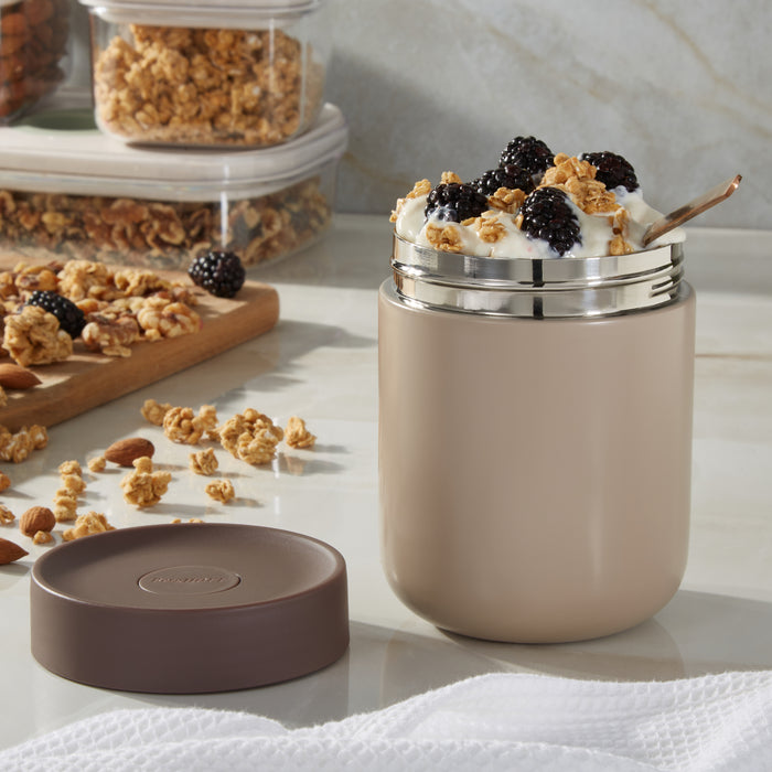 Image 4 of Nommie Stainless Steel 17oz Food Container, Sand