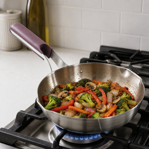 BergHOFF Elements 18/10 Stainless Steel 8" Fry Pan, Purple - Skillets & Frying Pans