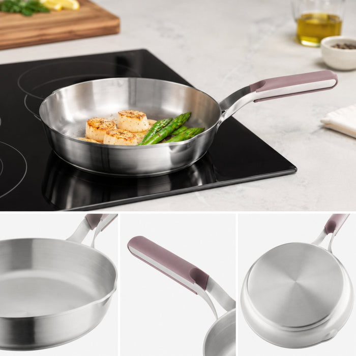 BergHOFF Elements 18/10 Stainless Steel 8" Fry Pan, Purple - Skillets & Frying Pans