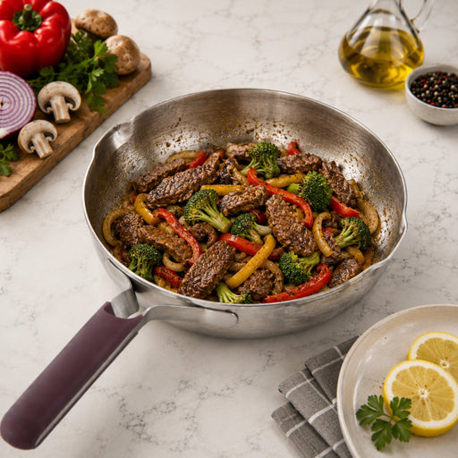 BergHOFF Elements 18/10 Stainless Steel 9.5" Fry Pan, Purple - Skillets & Frying Pans