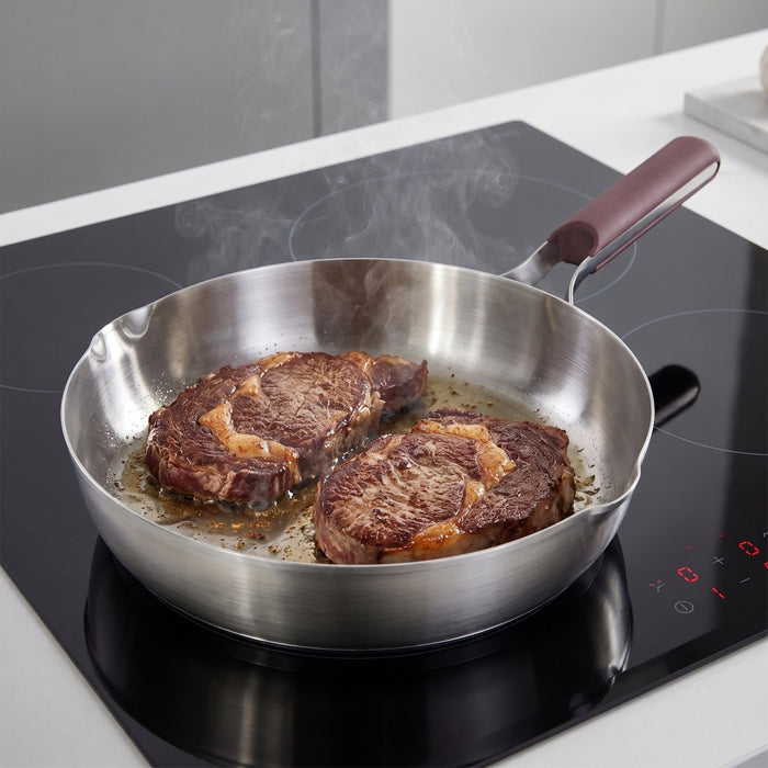 BergHOFF Elements 18/10 Stainless Steel 11" Fry Pan, Purple - Skillets & Frying Pans