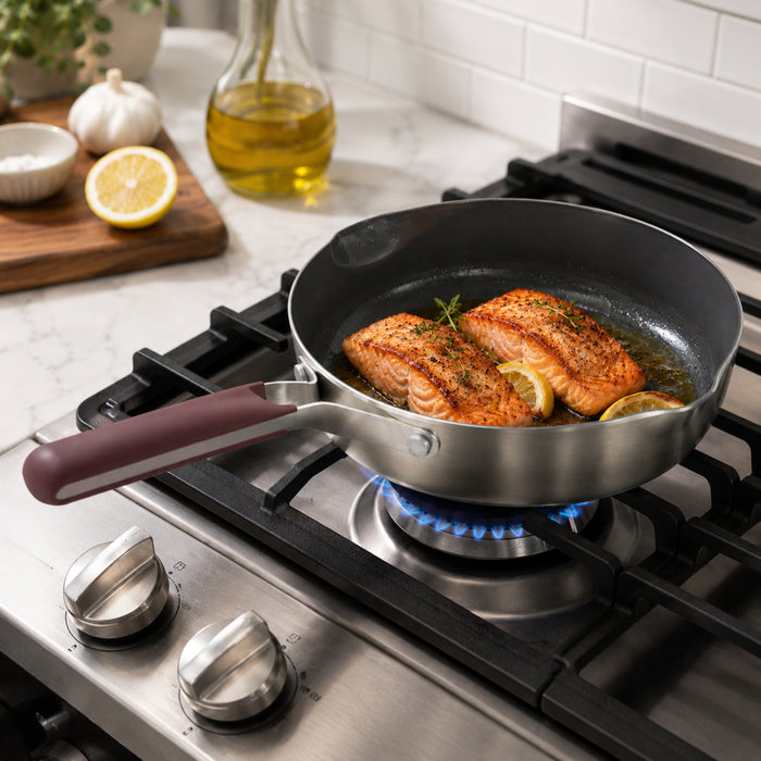 BergHOFF Elements 18/10 Stainless Steel Nonstick 9.5" Fry Pan, Purple