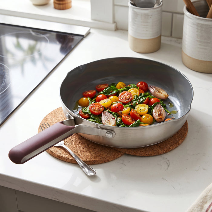 BergHOFF Elements 18/10 Stainless Steel Nonstick 9.5" Fry Pan, Purple